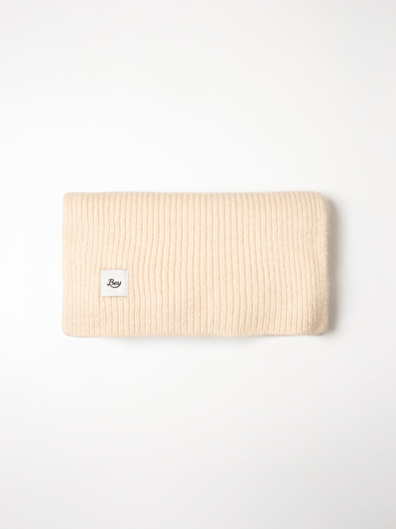 BEY YÜNLÜ ÖRGÜ ATKI KIRIK BEYAZ