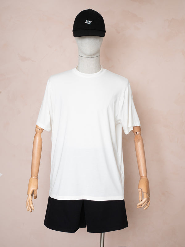 Bey Merserize T-shirt Kırık Beyaz