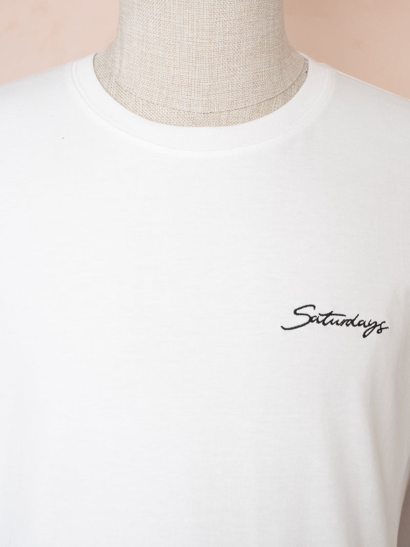 Logo Nakışlı Uzun Kollu T-shirt Beyaz