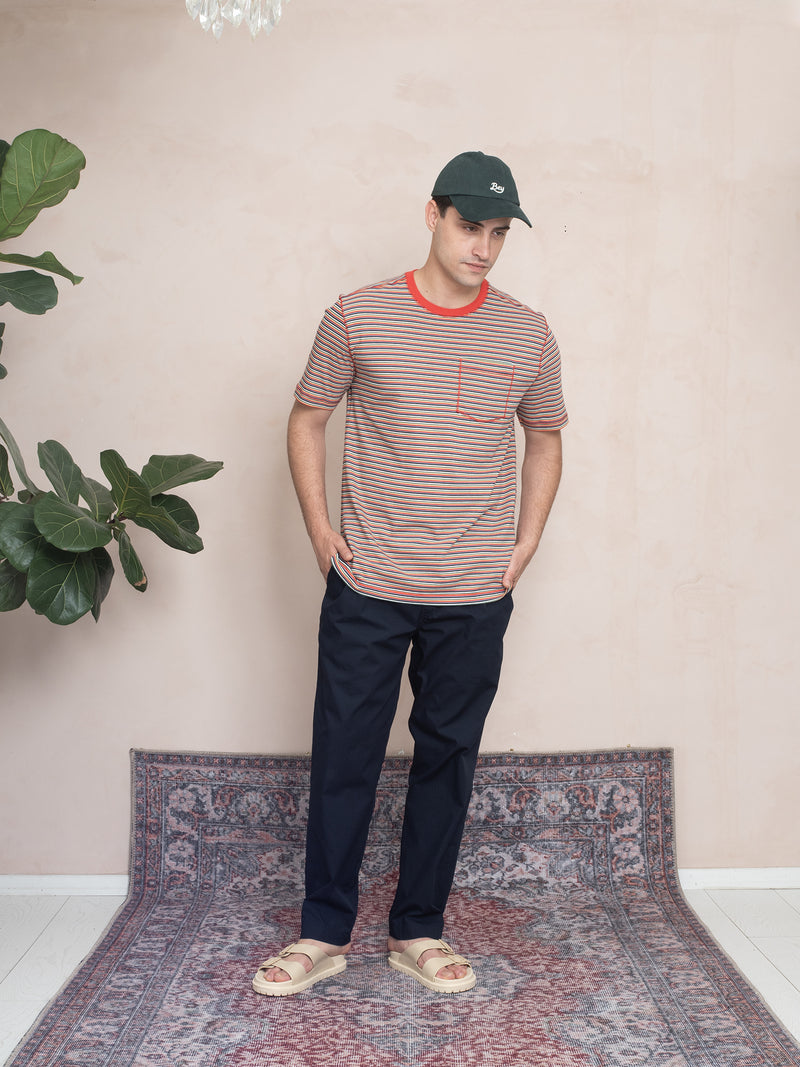 CEPLİ ÇİZGİLİ T-SHIRT