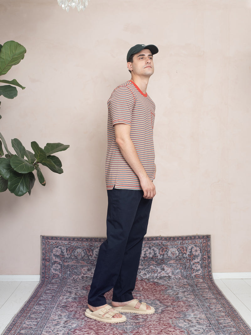 CEPLİ ÇİZGİLİ T-SHIRT