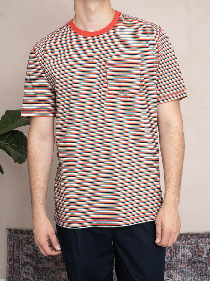 CEPLİ ÇİZGİLİ T-SHIRT