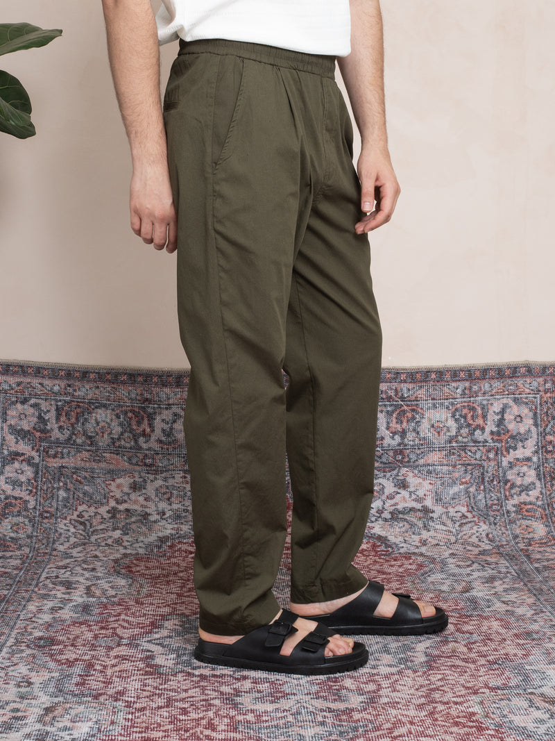 BEY PİLELİ POPLİN PANTOLON HAKİ