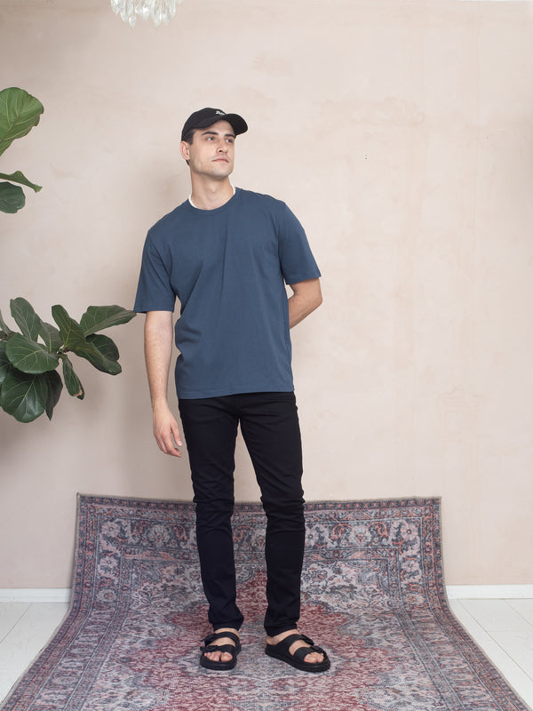 OVERSIZE LOGO T-SHIRT GECE MAVİSİ