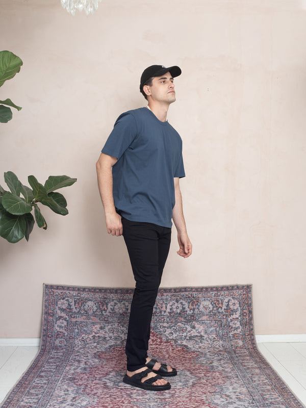 OVERSIZE LOGO T-SHIRT GECE MAVİSİ