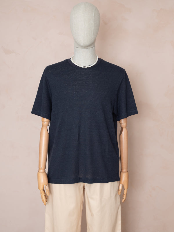 Keten T-shirt Lacivert