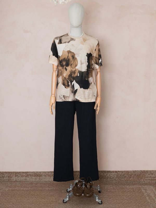 Keten T-shirt Kahverengi