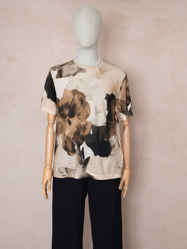 Keten T-shirt Kahverengi