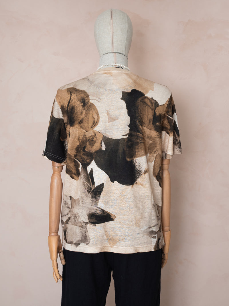 Keten T-shirt Kahverengi
