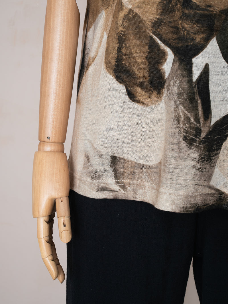 Keten T-shirt Kahverengi