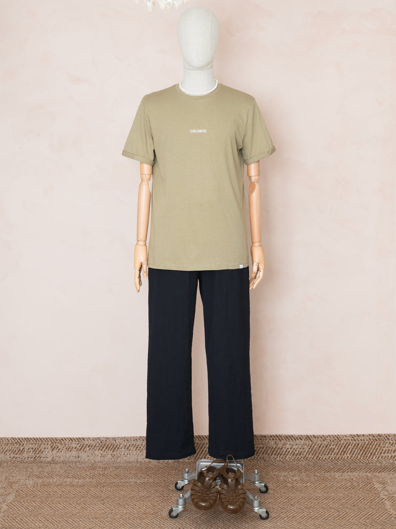 Logo Baskılı T-shirt Zeytin Yeşil