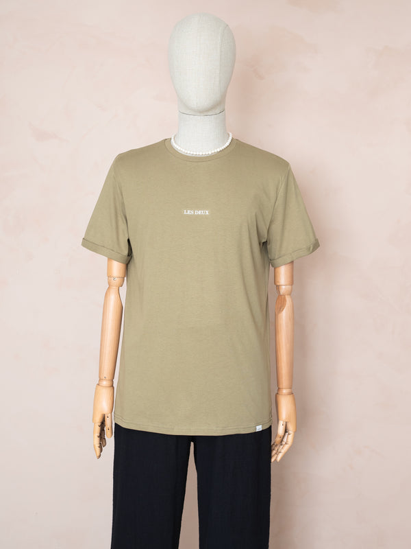 Logo Baskılı T-shirt Zeytin Yeşil