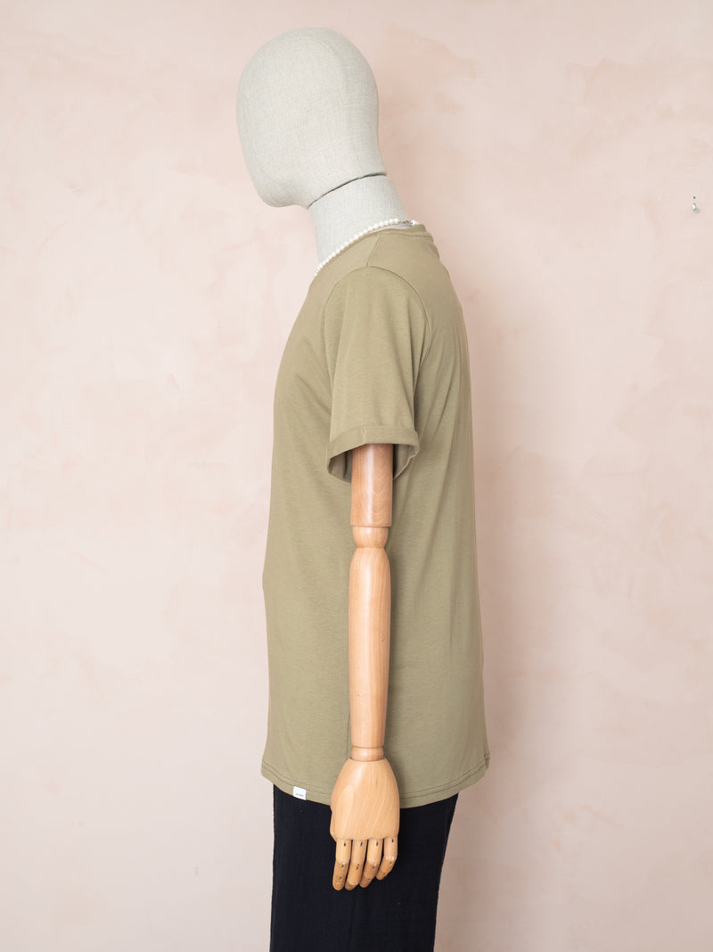 Logo Baskılı T-shirt Zeytin Yeşil