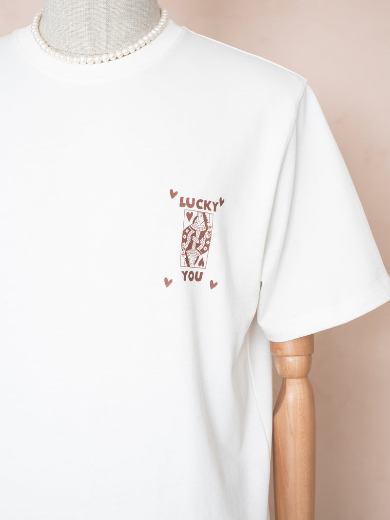 MINTED MOOD Oversize Baskılı T-shirt LUCKY
