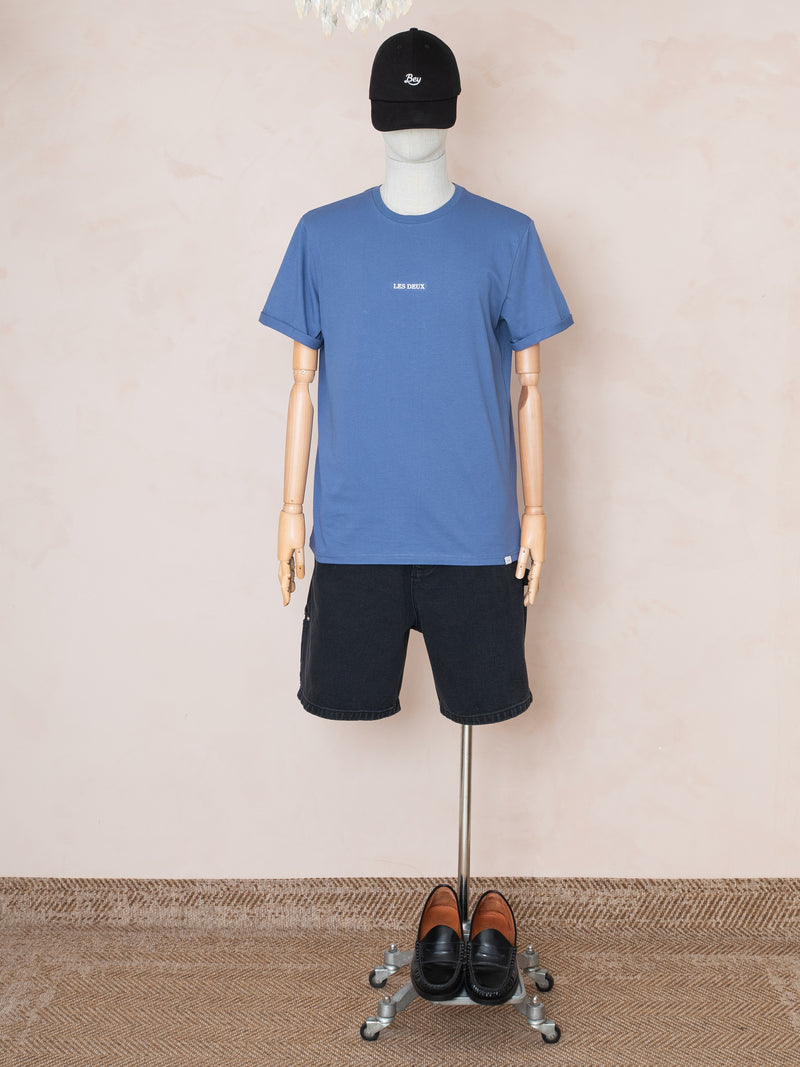 Logo Baskılı T-shirt İndigo Mavi