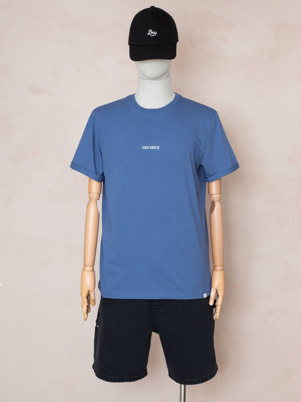 Logo Baskılı T-shirt İndigo Mavi
