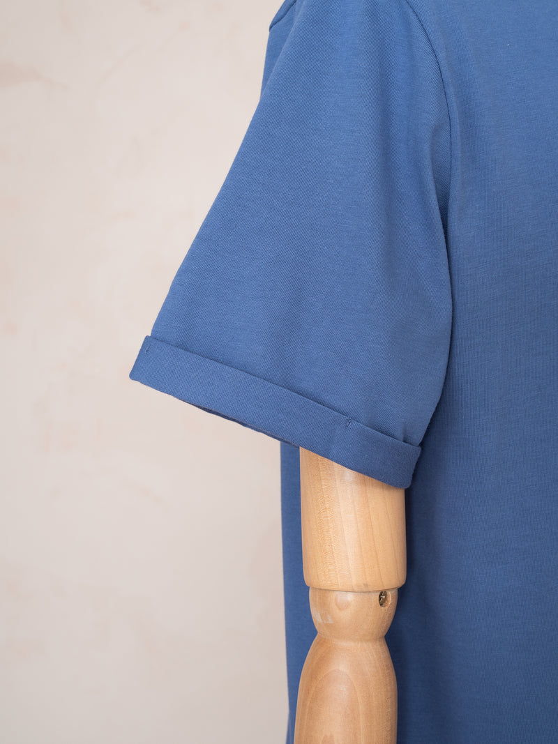Logo Baskılı T-shirt İndigo Mavi