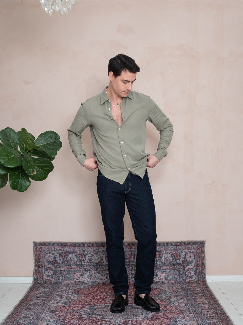 TENCEL GÖMLEK YEŞİL