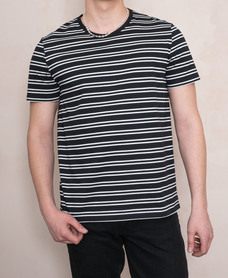 BEY ÇİZGİLİ MERSERİZE T-SHIRT