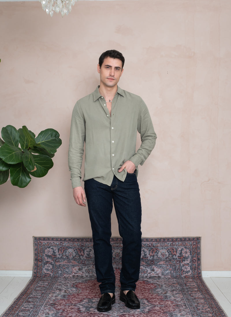 TENCEL GÖMLEK YEŞİL