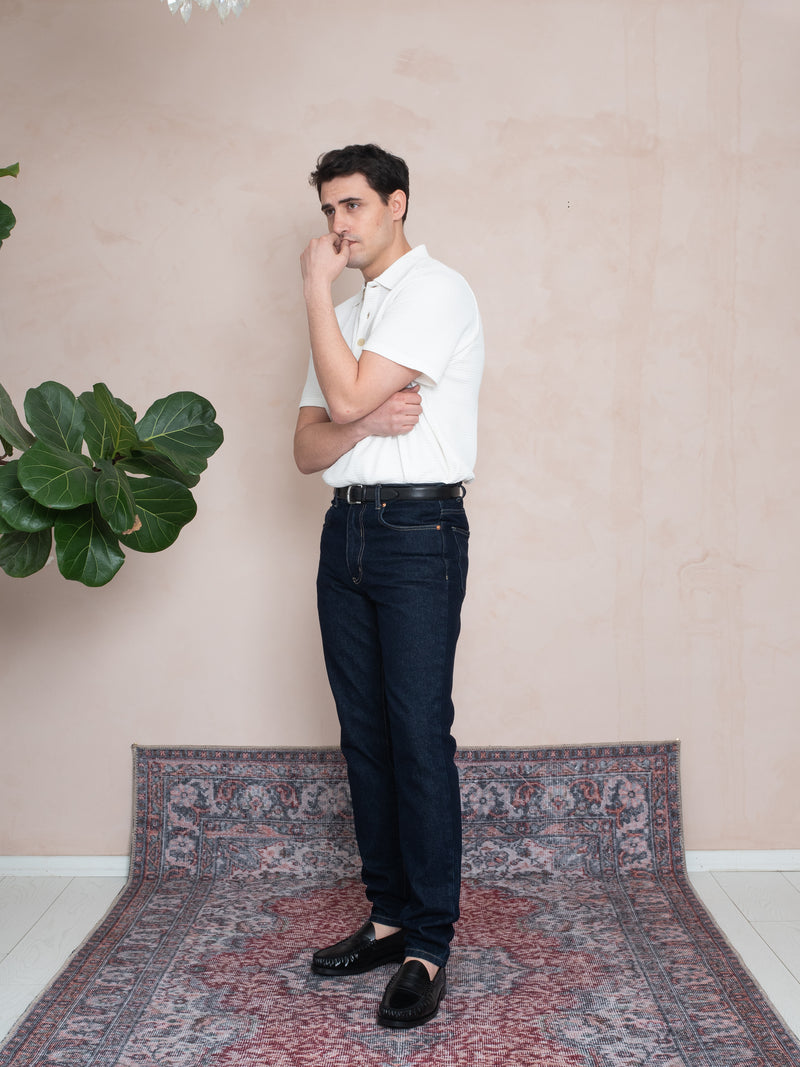 RİBANALI POLO YAKA ÖRME T-SHIRT