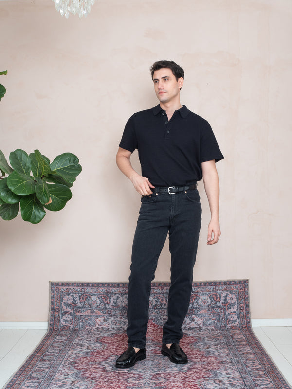 RİBANALI POLO YAKA ÖRME T-SHIRT