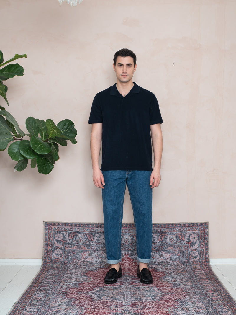RİBANALI POLO YAKA HAVLU T-SHIRT