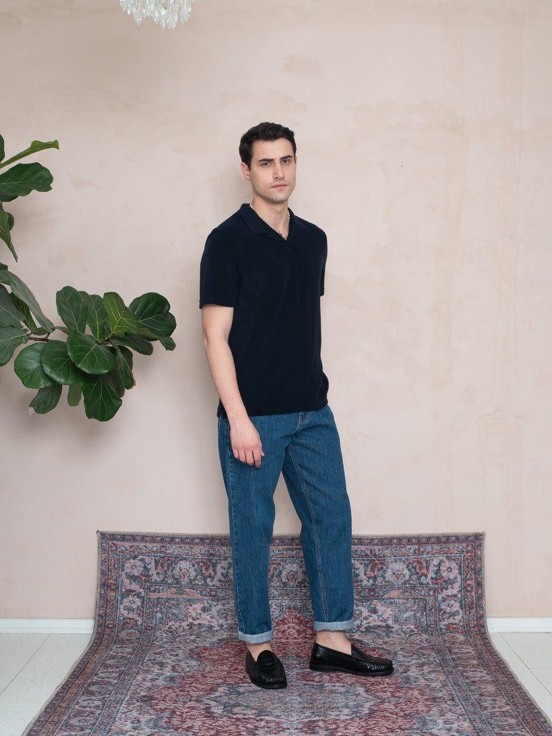 RİBANALI POLO YAKA HAVLU T-SHIRT