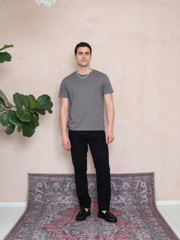 YUMUŞAK DOKULU T-SHIRT ANTRASİT